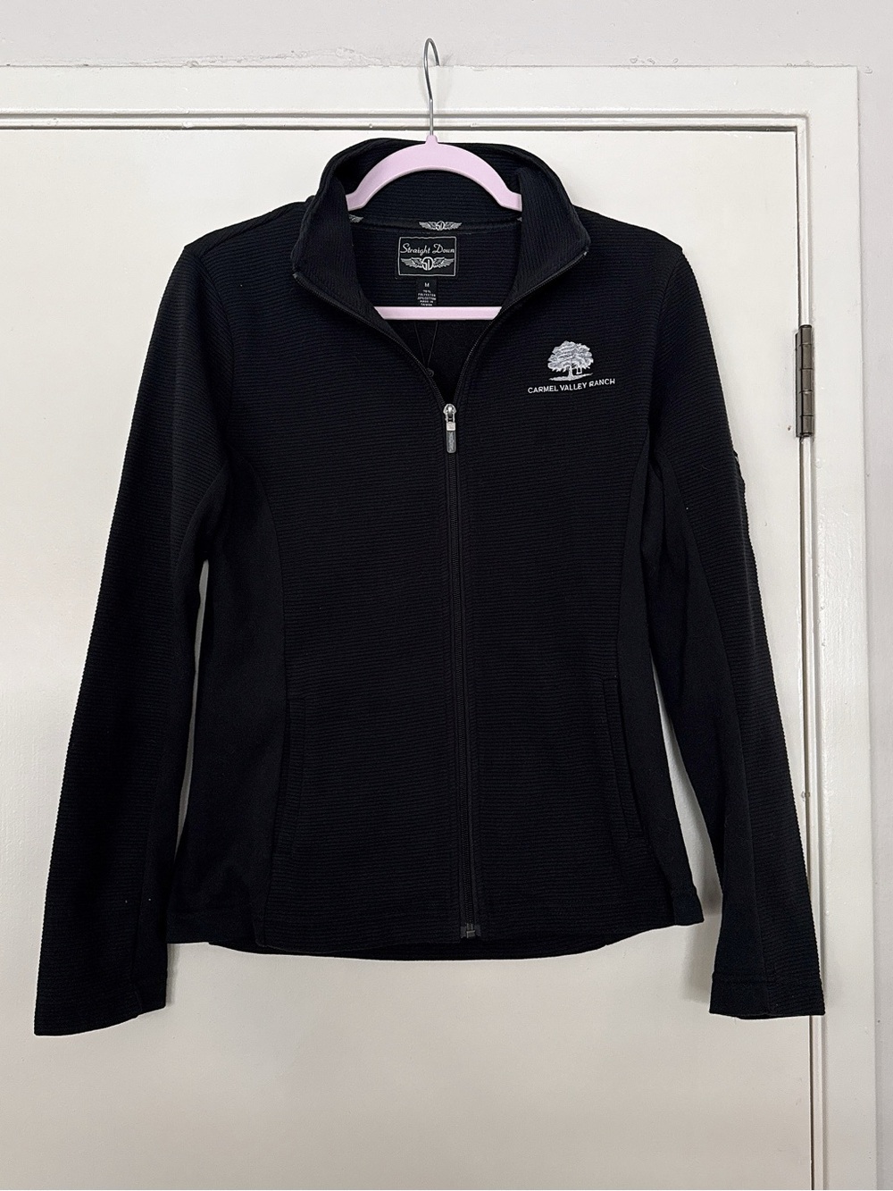 NWT Simply Southern Black Full-Zip Utility Jacket with Carmel Valley Ranch Logo
